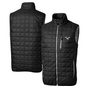 Philadelphia Eagles Cutter & Buck Black Quilted Vest with Stand-Up Collar